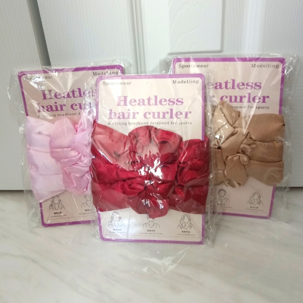 Heatless Hair Curlers Satin Feel With Scrunchi New
